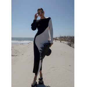 Fine Knitted Open Back Maxi Dress